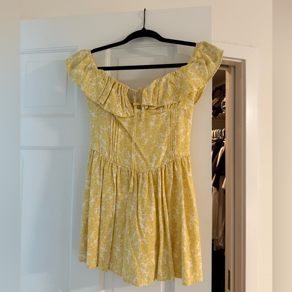 Peppermayo Strapless Yellow Floral Dress - Picture 4 of 4